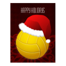 salutation de vacances de joueur de volleyball cartes postales