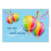 Salutations chaudes d'anniversaire de ballons à ai cartes de vœux