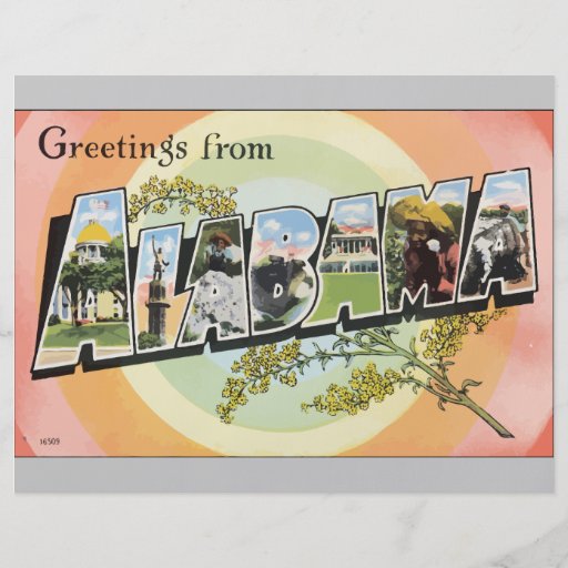 Salutations d'Alabama, cru Prospectus Personnalisés