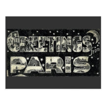 Salutations de carte postale de cru de Paris