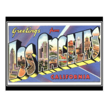 Salutations de cru de Los Angeles la Californie Cartes Postales