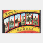 Salutations de Topeka le Kansas, cru Autocollant En Rectangle