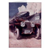 Salutations vintages avec la vieille voiture cartes de vœux