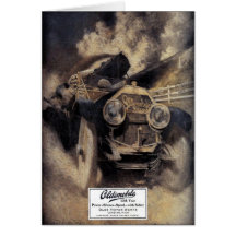 Salutations vintages avec la vieille voiture carte de vœux