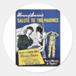 Salute To The Marines' Round Sticker