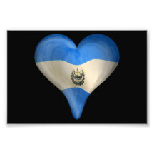 Salvadoran Flag In A Heart Photographic Print