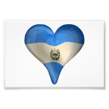 Salvadoran Flag In A Heart Photo Art