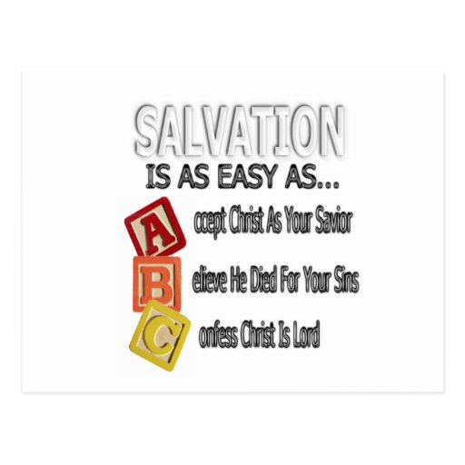 Salvation Is Easy As ABC Post Cards