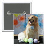Samantha - Golden Retriever -1 Button