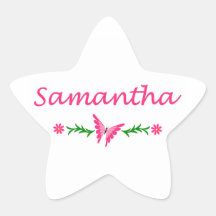 Samantha (Pink Butterfly) Sticker