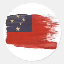 Samoa Flag Round Stickers