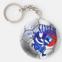 Samouraïs bleus - cadeaux bleus samouraïs du footb porte-clefs