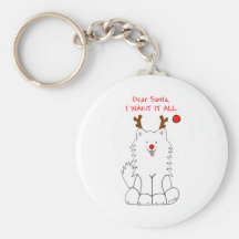 Samoyed cher Père Noël Porte-clé