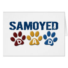 SAMOYED Dad Paw Print 1 Greeting Card