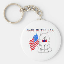 Samoyed fabriqué aux Etats-Unis Keychain Porte-clef