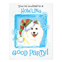 Samoyed heureux de Howliday Carton D'invitation