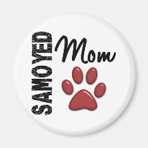 Samoyed Mom 2 Refrigerator Magnet