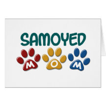 SAMOYED Mom Paw Print 1 Card