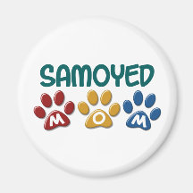 SAMOYED Mom Paw Print 1 Magnet