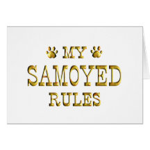 Samoyed Rules Gold Greeting Cards