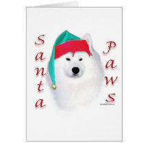 Samoyed Santa Paws Greeting Cards