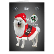 Samoyed Santa paws  Ho Ho Ho Cards
