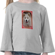 Samoyed smiley face photo child's tee