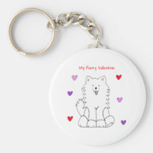 Samoyed Valentine velu Porte-clef