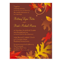 Sample Invitation - Autumn Wedding Celebration Postcards
