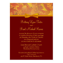 Sample Wedding Invitation - Autumn Leaves Post Card