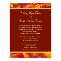 Sample Wedding Invitation - Fall Leaves Border Postcard