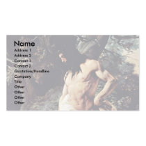 Samson And The Lion, By Hayez Francesco Business Card Template