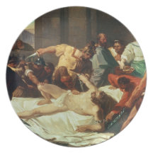 Samson betrayed by Delilah (oil on canvas) Party Plates