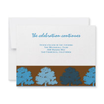 Samuel Reception Bar Mitzvah  Wedding Blue Trees Invites