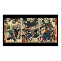 Samurai at war in the snow circa 1800's business card