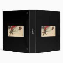 Samurai combat in the snow circa 1890 3 ring binders