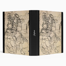 Samurai defeating serpent c. 1800's 3 ring binder