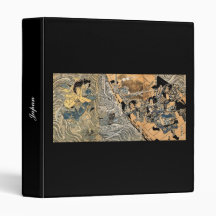 Samurai fighting Ghosts, circa 1800's 3 Ring Binders