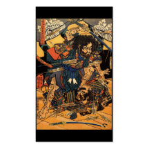 Samurai in Combat, circa 1800's Business Card.