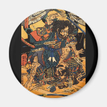 Samurai in Combat, circa 1800's Fridge Magnet