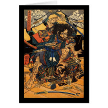 Samurai in Combat, circa 1800's Greeting Card