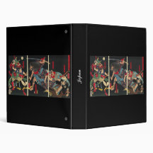 Samurai in Combat painting. circa 1860 Vinyl Binders