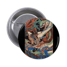 Samurai Japanese Painting c. 1800's Pins