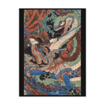 Samurai Japanese Painting c. 1800's Post Cards