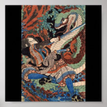 Samurai, Japanese Painting c. 1800's Poster