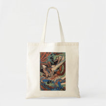 Samurai Japanese Painting c. 1800's Tote Bag
