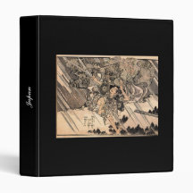 Samurai Japanese Painting c. 1800's Vinyl Binder