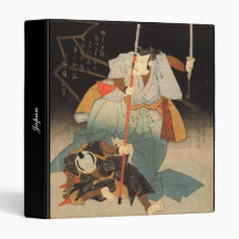 Samurai Painting c. 1800's 3 Ring Binder