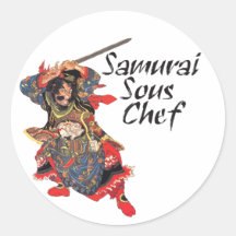 Samurai Sous Chef Round Sticker