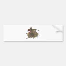 samurai warrior with sword riding horse bumper sticker